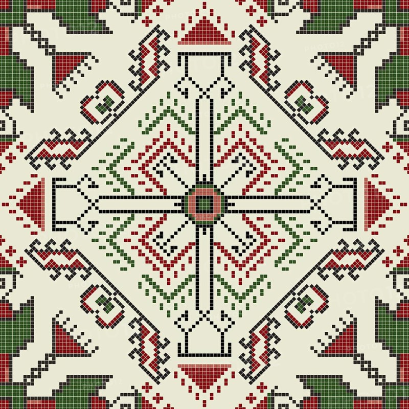 Traditional Bulgarian embroidery vector pattern