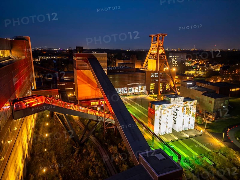 Temporary art installation Global Gate at the UNESCO World Heritage Site Zeche Zollverein, interpretation of the Brandenburg Tor tor made of 37 freight containers, created as part of the KI Biennale, artistically designed by the artist Super*me, developed by Marcus shepherd, stands on the Zollverein site, EssenNorth Rhine-Westphalia, Germany until 30.03.25