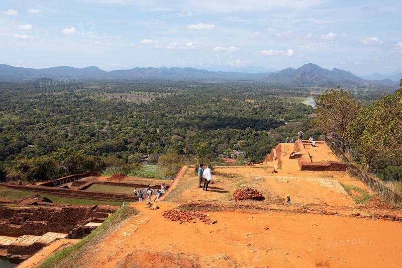 View of the jungle landscape from the Lion Rock, ruined city of Sigiriya, Central Province, Sri Lanka, Asia