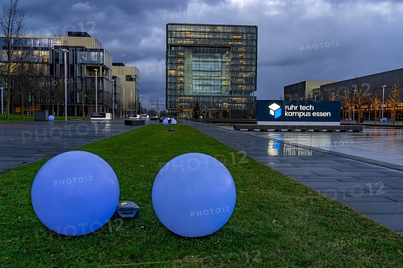 The Ruhr Tech Campus Essen, formerly the Thyssenkrupp Campus, headquarters of Thyssenkrupp, building K1, since 2024 other companies such as E.ON and Siemens have been located on the site, Essen North Rhine-Westphalia, Germany, Europe