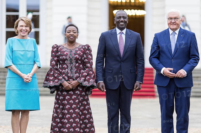 Elke Büdenbender (woman of the Federal President), Rachel Ruto, William Samoei Ruto (President of the Republic of Kenya) and Frank-Walter Steinmeier (President of the Federal Republic of Germany) at the Federal President's Citizens' Festival in the Bellevue Palace Gardens, Berlin, 13 September 2024