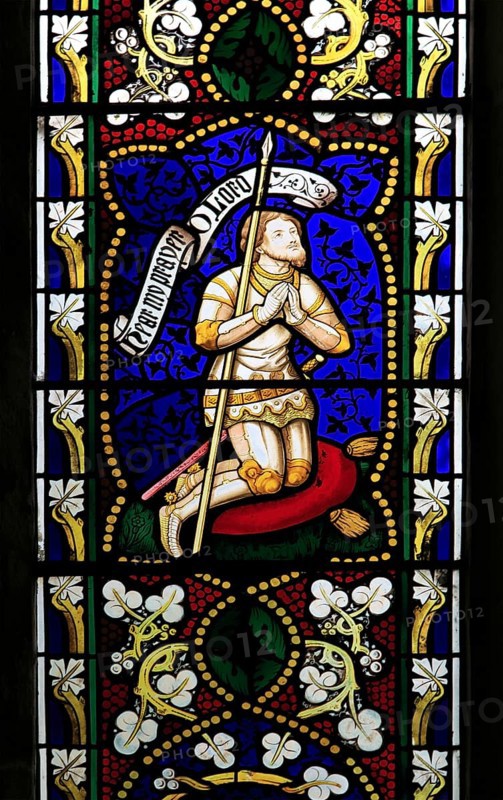 Church of Saint Mary Magdalene stained glass window, Thornham Magna, Suffolk, England, UK