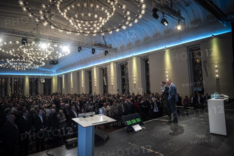 CDU Secretary General Carsten Linnemann attends the CDU policy convention in Cologne, 1 March 2024, with Friedrich Merz