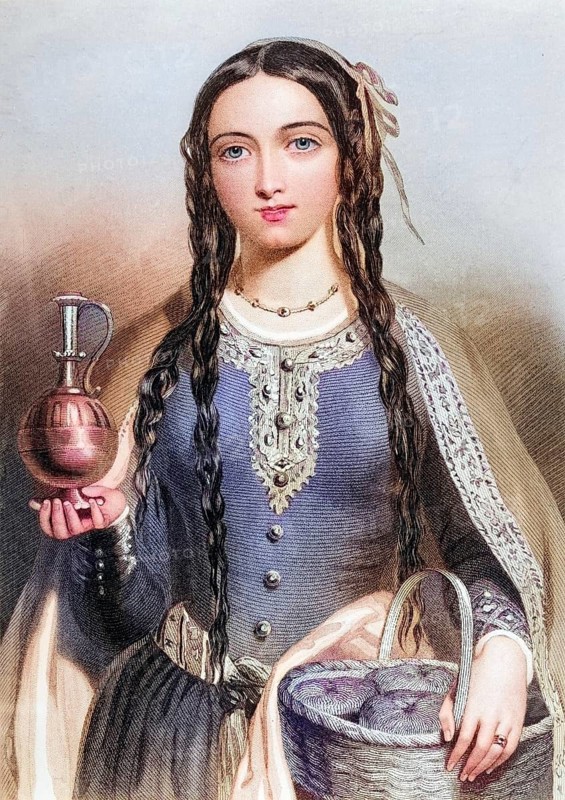 Matilda of Scotland alias Edith, ca. 107980-1118, Queen of Henry I of England. Engraved by W.H.Mote after J.W.Wright. From the book The Queens of England, Volume I by Sydney Wilmot. Published in London c. 1890, Historic, digitally restored reproduction from a 19th century original, Record date not stated