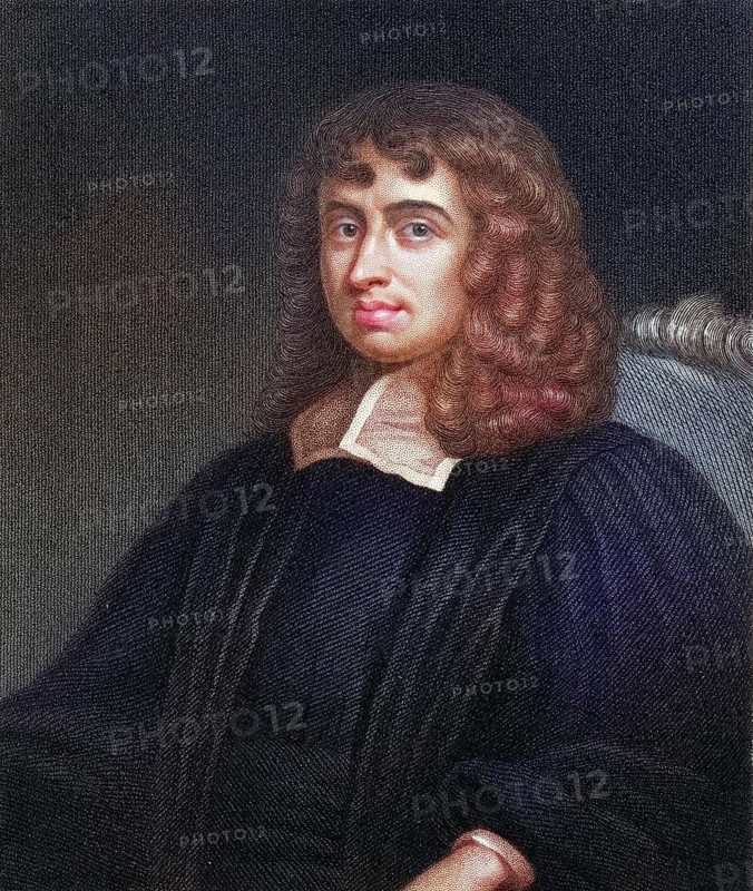 Isaac Barrow 1630-1677, English classical philologist, theologian and mathematician. From the book Gallery of Portraits, published in 1833, Historical, digitally restored reproduction from a 19th century original, Record date not stated