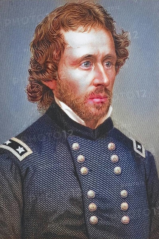 John Charles Fremont, 1813, 1890, American explorer and general in the Civil War, Illustration from Gallery of Historical Portraits, published around 1880, Historical, digitally restored reproduction from a 19th century original, Record date not stated