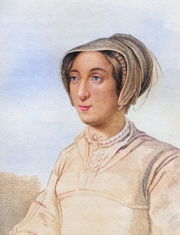 Elizabeth Cooke Lady Russell Lady Hoby 1528, 1609, 1609 Engraved by Rivers from the book A catalogue of Royal and Noble Authors Volume II published 1806, Historic, digitally restored reproduction from a 19th century original, Record date not stated