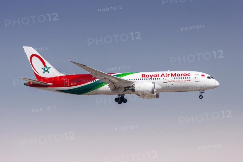 A Boeing 787-8 Dreamliner aircraft of Royal Air Maroc with the registration CN-RGC at the airport in Dubai, United Arab Emirates, Asia