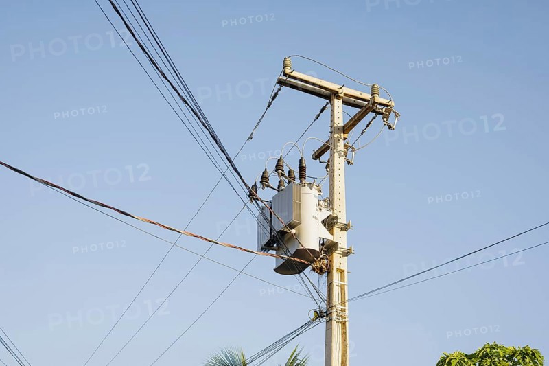 Electricity pylon in Alter do Chao / Brazil. 19.07.2024. Photographed on behalf of the Federal Ministry for Economic Cooperation and Development