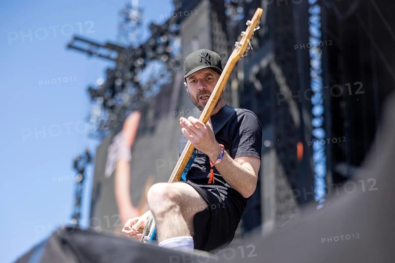Adenau, Germany, 9 June 2024: H-Blockx (Tim Tinte Humpe, guitarist) play at Rock am Ring. The festival takes place at the Nürburgring race track near the town of Adenau from 7 to 9 June 2024, Europe