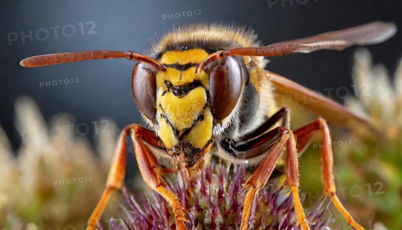 Animals, insect, symbol, close-up of a hornet, Vespa crabro, AI-generated, AI-generated, AI generated