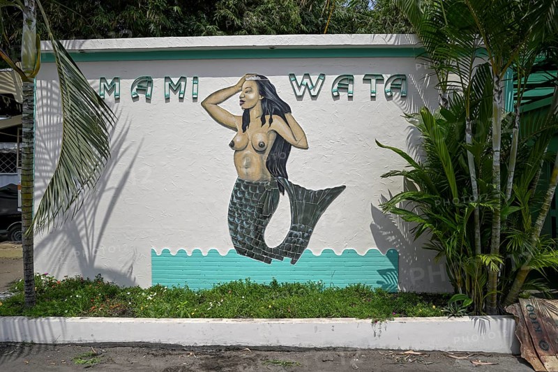 Restaurant Mami Wata on the Congo River, named after the water goddess of the same name, Brazzaville, Republic of Congo
