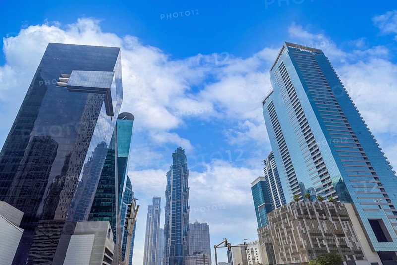 UAE, Dubai downtown financial skyline and business shopping center near Dubai Mall