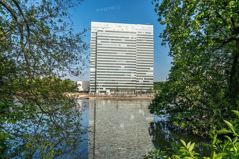 Dreischeibenhaus State capital Düsseldorf, North Rhine-Westphalia, Germany, Europe