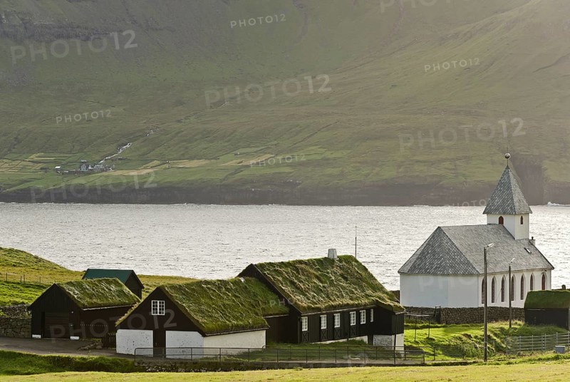 Church of Vidareidi, Vidoy Island, Viðareiði, Viðoy Island, Faroe Islands, Denmark, Europe