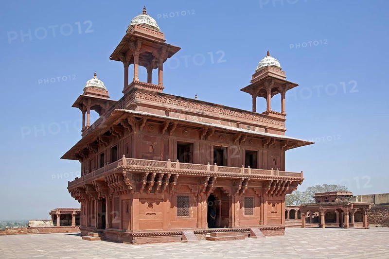 The Ibadat Khanna, Diwan-i-Khas, Hall of Private Audience at Fatehpur Sikri in Uttar Pradesh, India, Asia