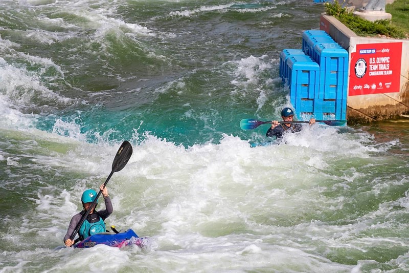 Oklahoma City, Oklahoma, Kayaking at Riversport, a center devoted to kayaking, rafting, and other outdoor adventures on a controlled course