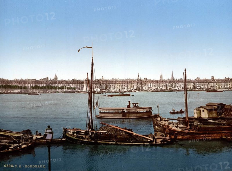 View from the Bastille, Bordeaux, France, ca 1890, Historic, digitally restored reproduction from a 19th century original, Record date not stated, Europe