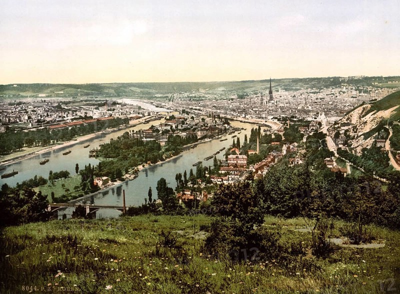 Bonsecours, French commune in the Département Seine-Maritime in the Normandy region, Rouen, France, ca 1890, Historical, digitally restored reproduction from a 19th century original, Record date not stated, Europe