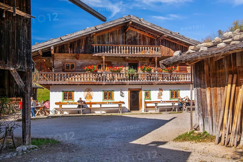 Markus Wasmeier Farm Museum in autumn, Schliersee, Mangfall mountains, Upper Bavaria, Bavaria, Germany, Europe