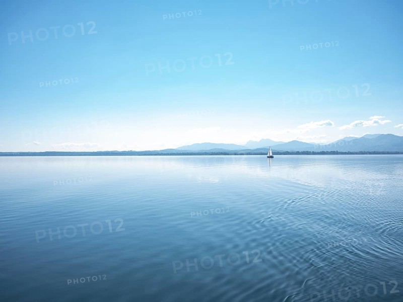 View of the lake from Fraueninsel, Chiemsee, Bavaria, Germany, Europe