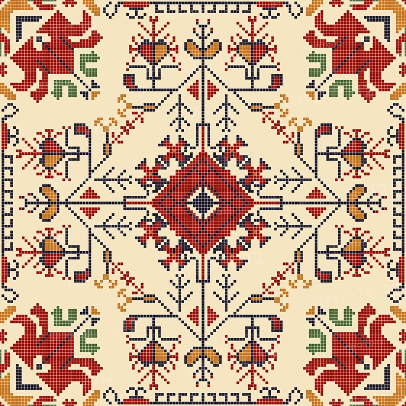 Traditional Bulgarian embroidery vector pattern