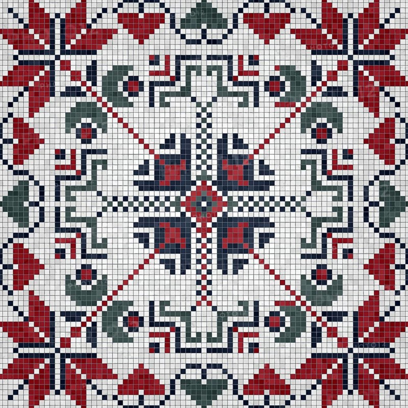 Mosaic tiles background, seamless vector pattern