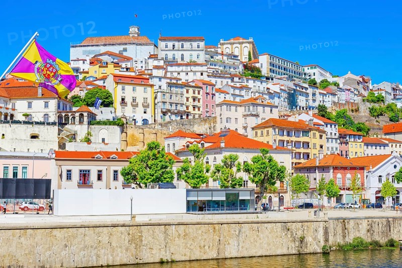 View of Coimbra old town and Mondego River, Coimbra, Coimbra district, Centro Region, Portugal, Europe