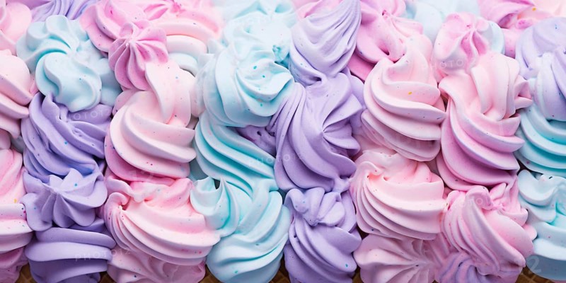 Close up of different colored soft serve ice cream. KI generiert, generiert AI generated