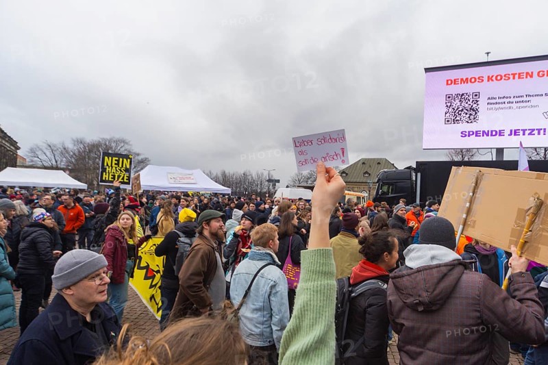 160 organisations and initiatives demonstrated against the right in Dresden on Saturday. Around 10, 000 participants marched from Theaterplatz in front of the Semper Opera House through the city centre, Dresden, Saxony, Germany, Europe