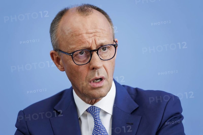 Friedrich Merz, CDU party chairman, at the Federal Press Conference on the consequences of Solingen. Berlin, 27.08.2024