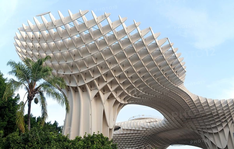 Metropol Parasol wooden structure in Plaza La Encarnación, Seville, Spain, architect Jürgen Mayer-Hermann completed 2011, Europe