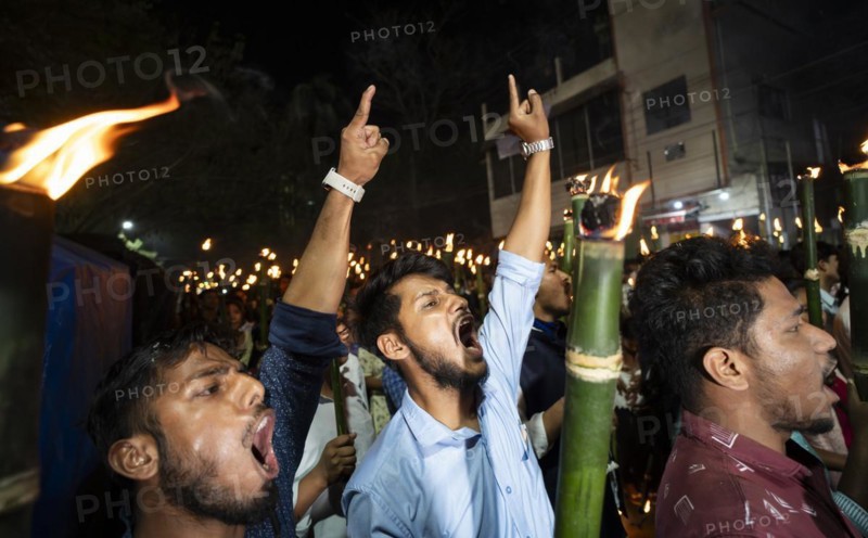 Members of the All Assam Students' Union (AASU) take part in a flaming torch rally and shout slogans to protest against the implementation of the Citizenship Amendment Act (CAA), on March 12, 2024 in Guwahati, Assam, India. The Citizenship Amendment Act (CAA), passed by the Indian Parliament in 2019, indeed grants expedited citizenship to specific religious minorities from Afghanistan, Bangladesh, and Pakistan who arrived in India on or before December 31, 2014. These religious minorities include Hindus, Sikhs, Buddhists, Jains, Parsis, and Christians, Asia