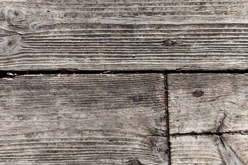 Part of the old gray board with nails