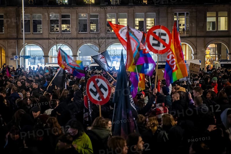 On 13 and 14 February 1945, Dresden was heavily destroyed in three Allied bombing raids. Every year, the people of Dresden commemorate this event at various events. Left-wing forces organised various demonstrations to protest against the right-wing marches, Dresden, Saxony, Germany, Europe