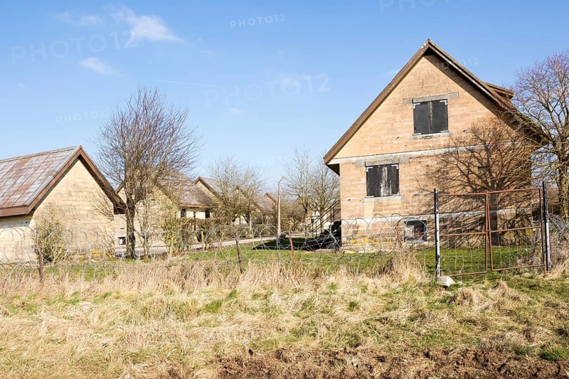 Copehill Down FIBUA village military training area, Fighting In Built Up Areas, Chitterne, Salisbury Plain, Wiltshire, England, UK