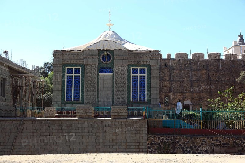 Tigray region, Axum, Aksum, chapel next to St Mary's Cathedral, according to the faith of Ethiopian Orthodox Christians, one of the most important biblical artefacts, the true Ark of the Covenant, is kept in St Mary of Zion, according to tradition it came to Ethiopia with Menelik I after he visited his father King Solomon, Ethiopia, Africa