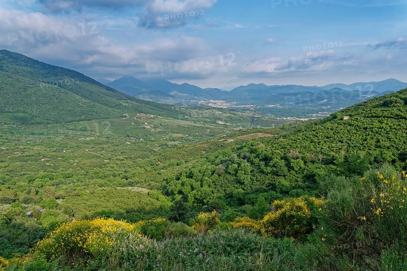 View of San Felice a Cancello in the valley in the Neapolitan region. San Felice a Cancello, Caserta, Campania, Italy, Southern Europe, Europe