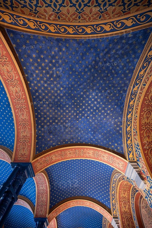 Preserved ceiling vault in the vestibule of the former synagogue, built in 1883, destroyed by the Nazis in 1938, Landwehrstraße 1, Kitzingen, Lower Franconia, Bavaria, Germany, Europe