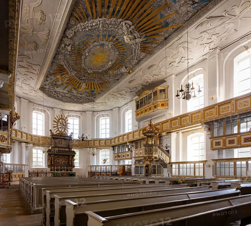 Schwarzenberg/Erzgeb. The Protestant-Lutheran St George's Church is a baroque hall church from 1699, Schwarzenberg, Schwarzenberg, Saxony, Germany, Europe