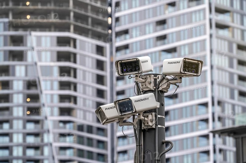 Video surveillance of public places, Panomera cameras monitor the square at Frankfurt's Hauptwache, Zeil, multifocal sensor technology, Hesse, Germany, Europe