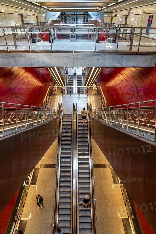 The metro, underground, light rail, in Copenhagen, 4 lines have been crossing the city since 2002, modern, driverless, automatic trains run every 2 minutes, Denmark, Europe