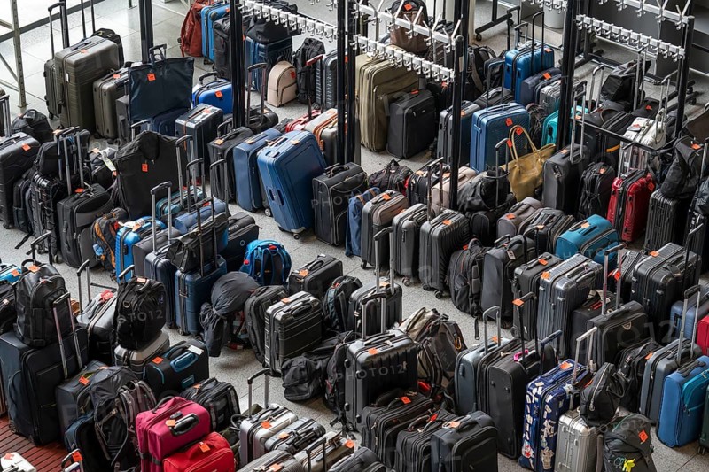 Luggage storage, cloakroom, in an exhibition hall, at the Hannover Messe, Lower Saxony, Germany, Europe