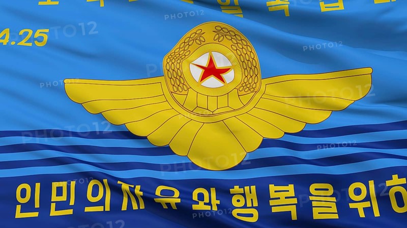 North Korean Peoples Army Air Force Flag, Closeup View