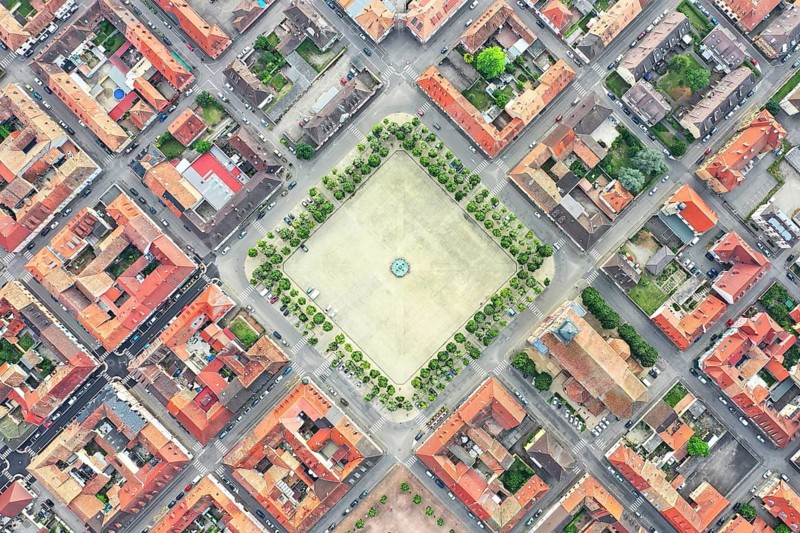 An aerial view image of Neuf Brisach Alsace France