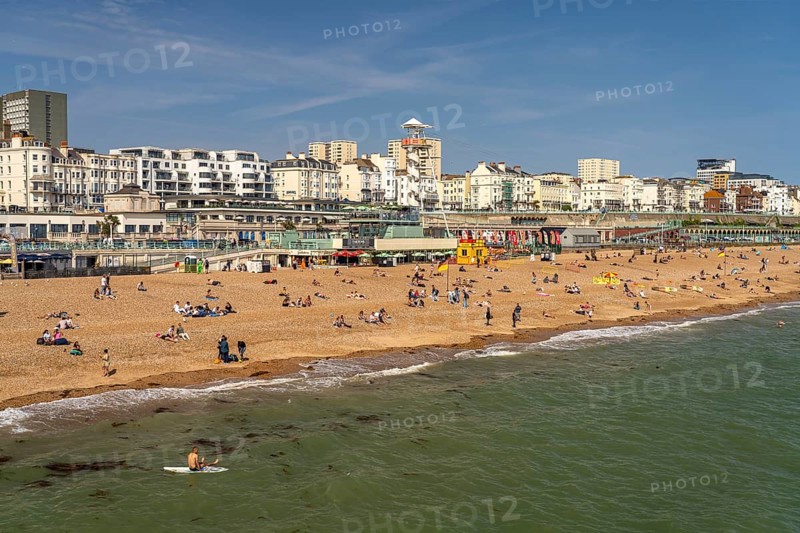 On the beach in the seaside resort of Brighton, England, Great Britain