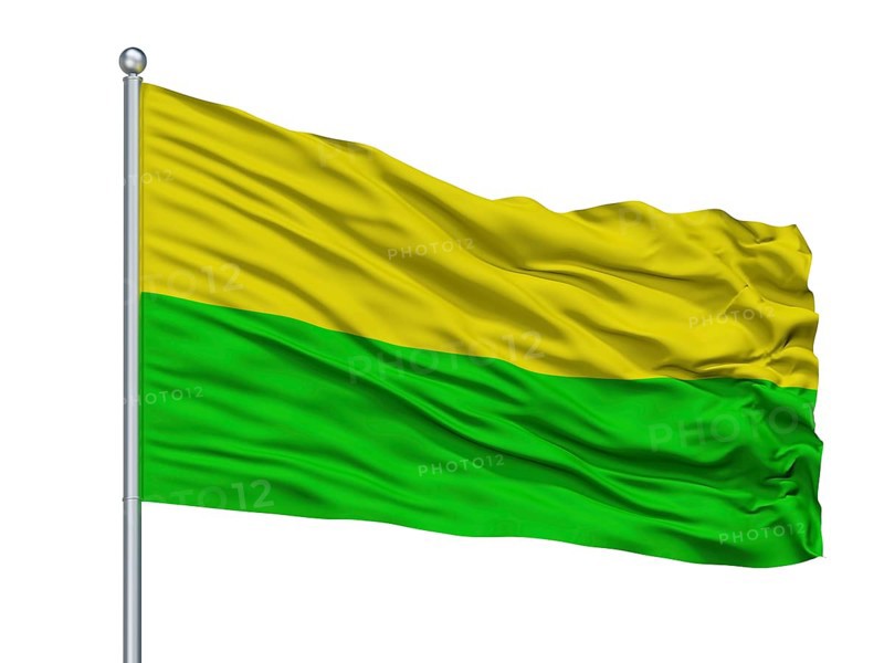 Chia City Flag On Flagpole, Country Colombia, Isolated On White Background, 3D Rendering