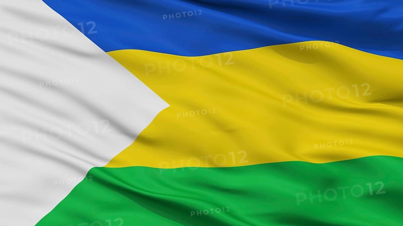Susa City Flag, Country Colombia, Cundinamarca Department, Closeup View, 3D Rendering