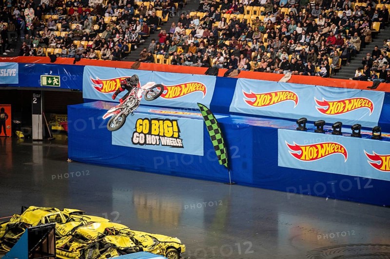 Lisbon, Portugal - March 2, 2024: HOT WHEELS MONSTER TRUCKS LIVE GLOW PARTY in Arena