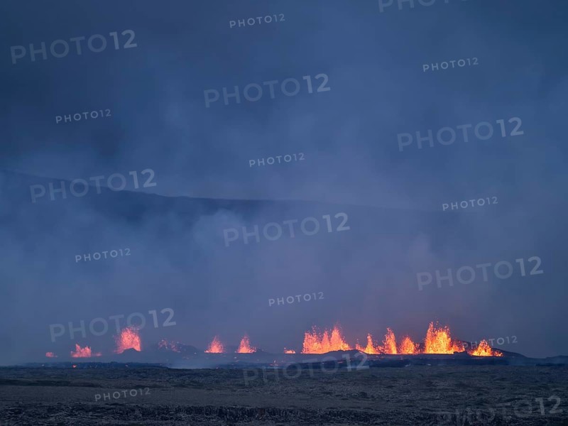 Volcanic eruption in Iceland, near Grindavik, Iceland, Europe